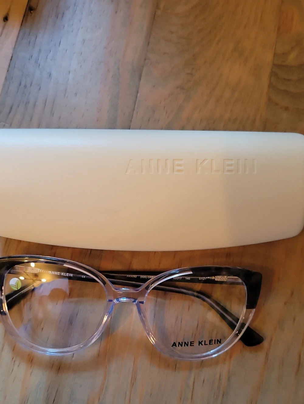 Anne Klein Clear Tortoise Shell Accent Eyeglasses Frame